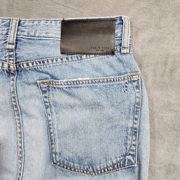 Rag & Bone Ruth Super High Rise Straight Size 29 Raw Hem Ripped Knee - Picture 5 of 11